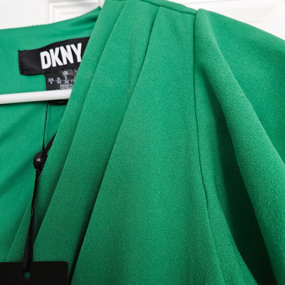 DKNY Faux wrap dress, High/Low, Apple green Size 4 New with tags - Picture 10 of 13